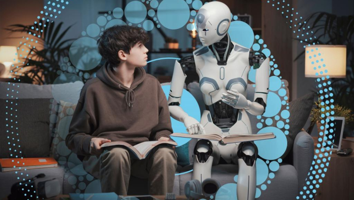 רובוט מלמד ילד